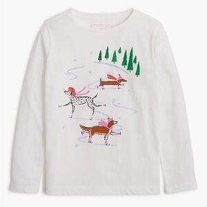 NWOT Crewcuts White Long Sleeve Shirt with Dog Print